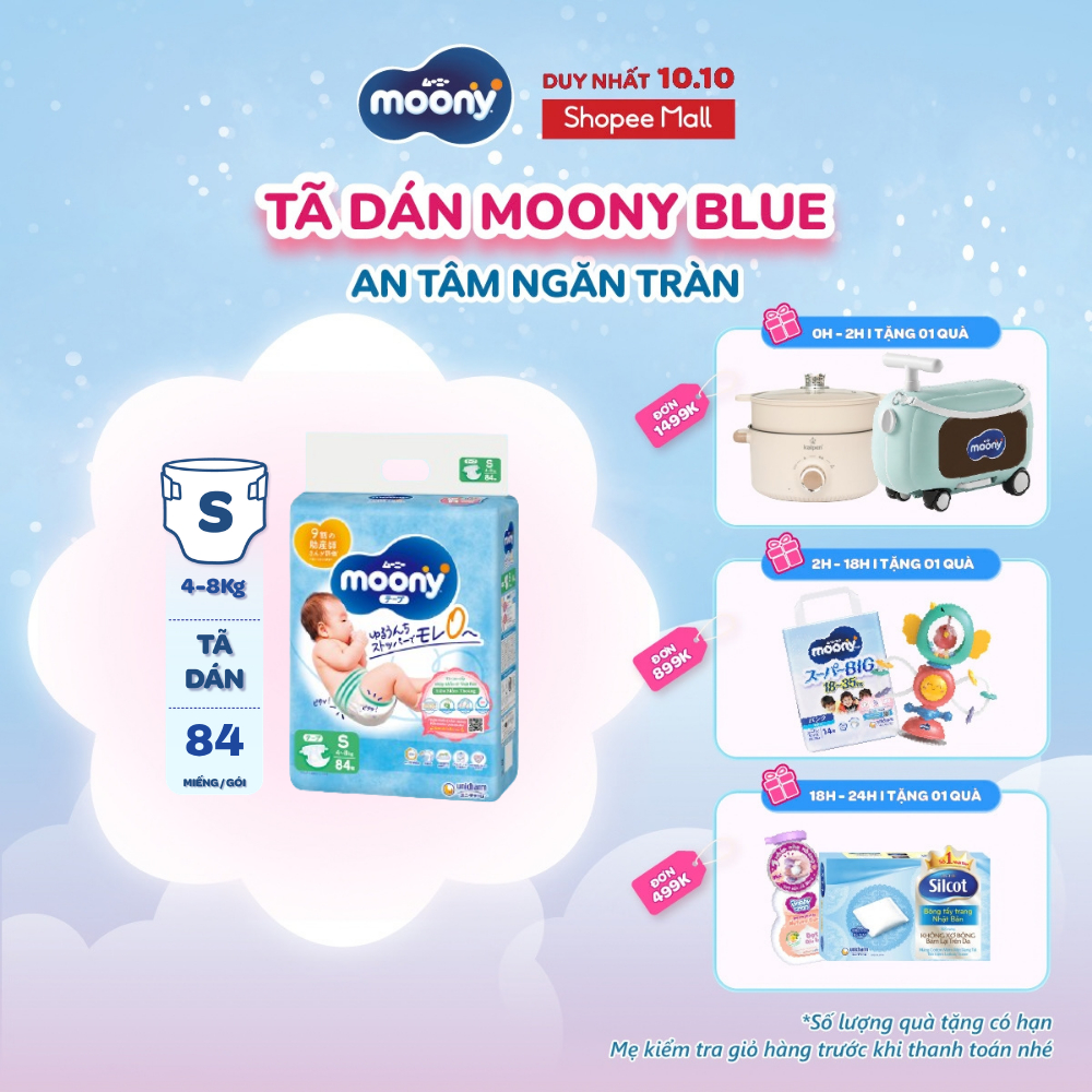 Tã dán cao cấp Moony NB/S/M/L - Nhập khẩu từ Nhật Bản