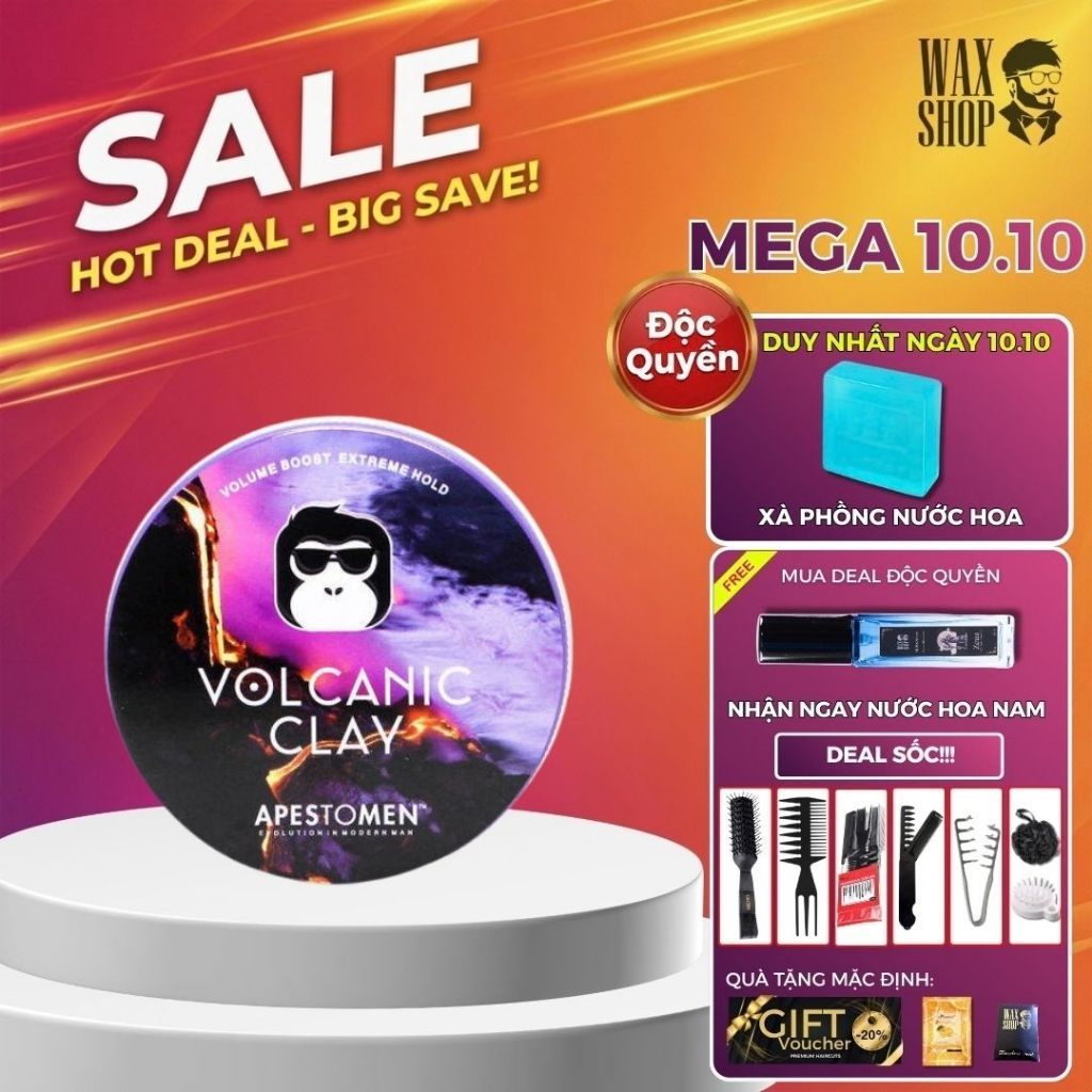 [TOP 1 BÁN CHẠY] Sáp vuốt tóc nam Volcanic Clay Apestomen chính hãng gel, wax giữ nếp tóc