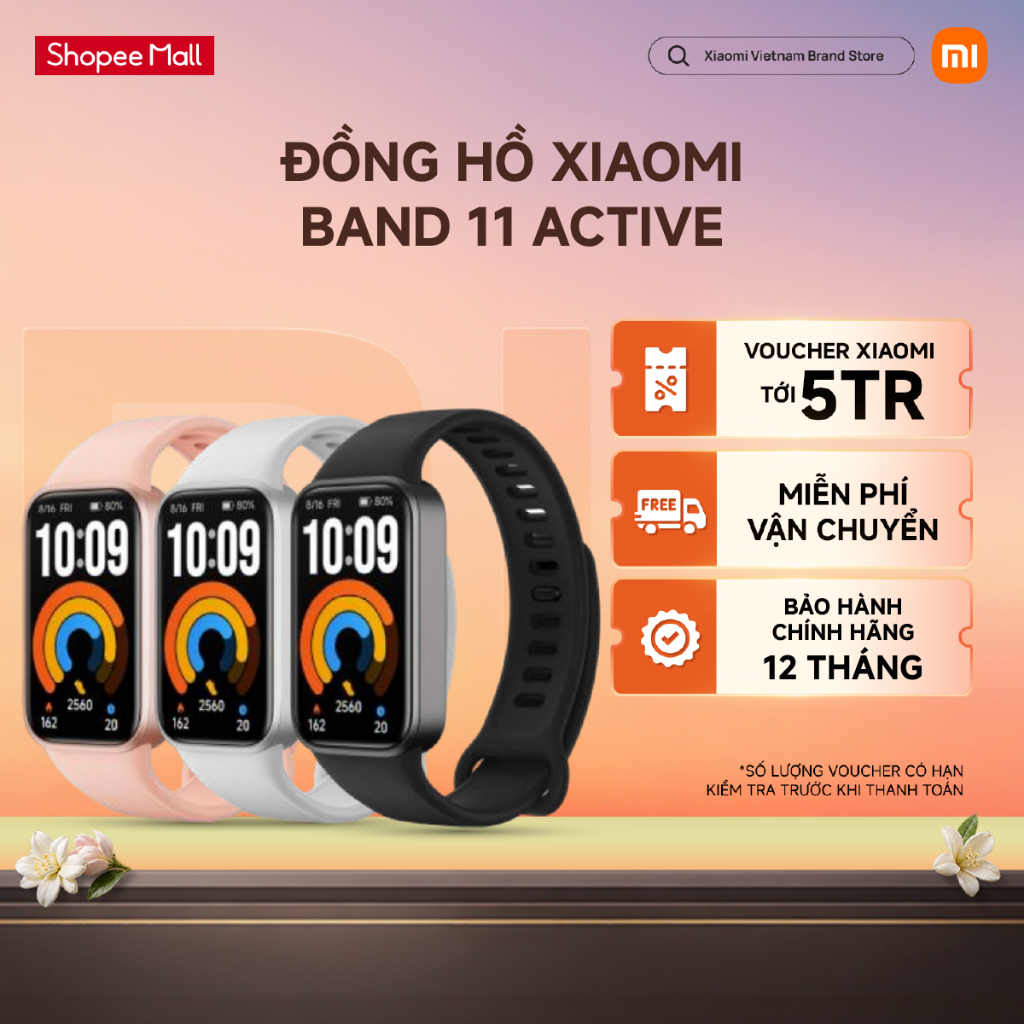 [Mở bán] Đồng hồ thông minh Xiaomi Band 11 Active | Màn hình 1.47 inch| Hỗ trợ 50 chế độ thể thao| Pin 300mAh | 5ATM