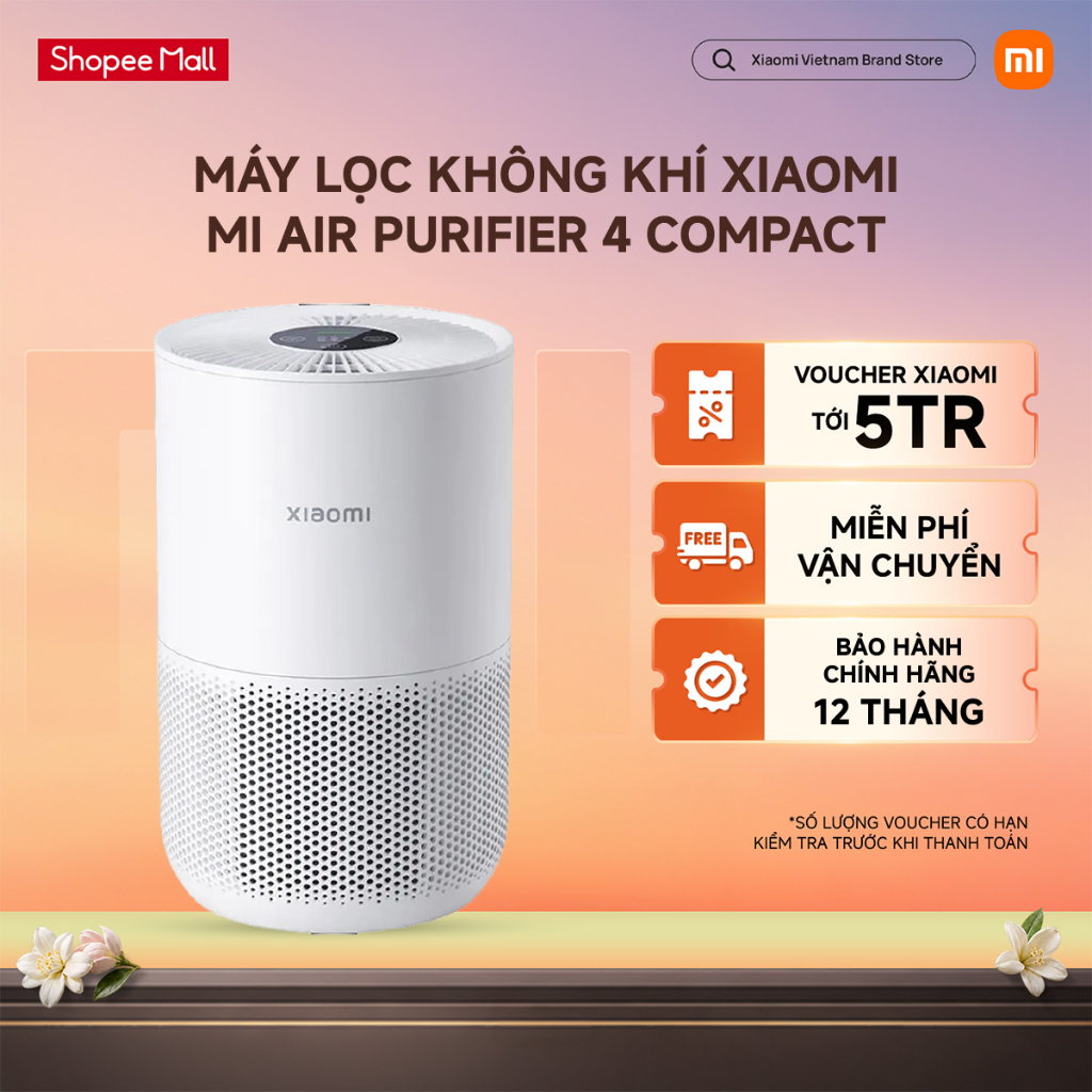 Máy lọc không khí Xiaomi Smart Air Purifier 4 Compact / Lọc bụi mịn 2.5pm - Bảo hành chính hãng 12 tháng