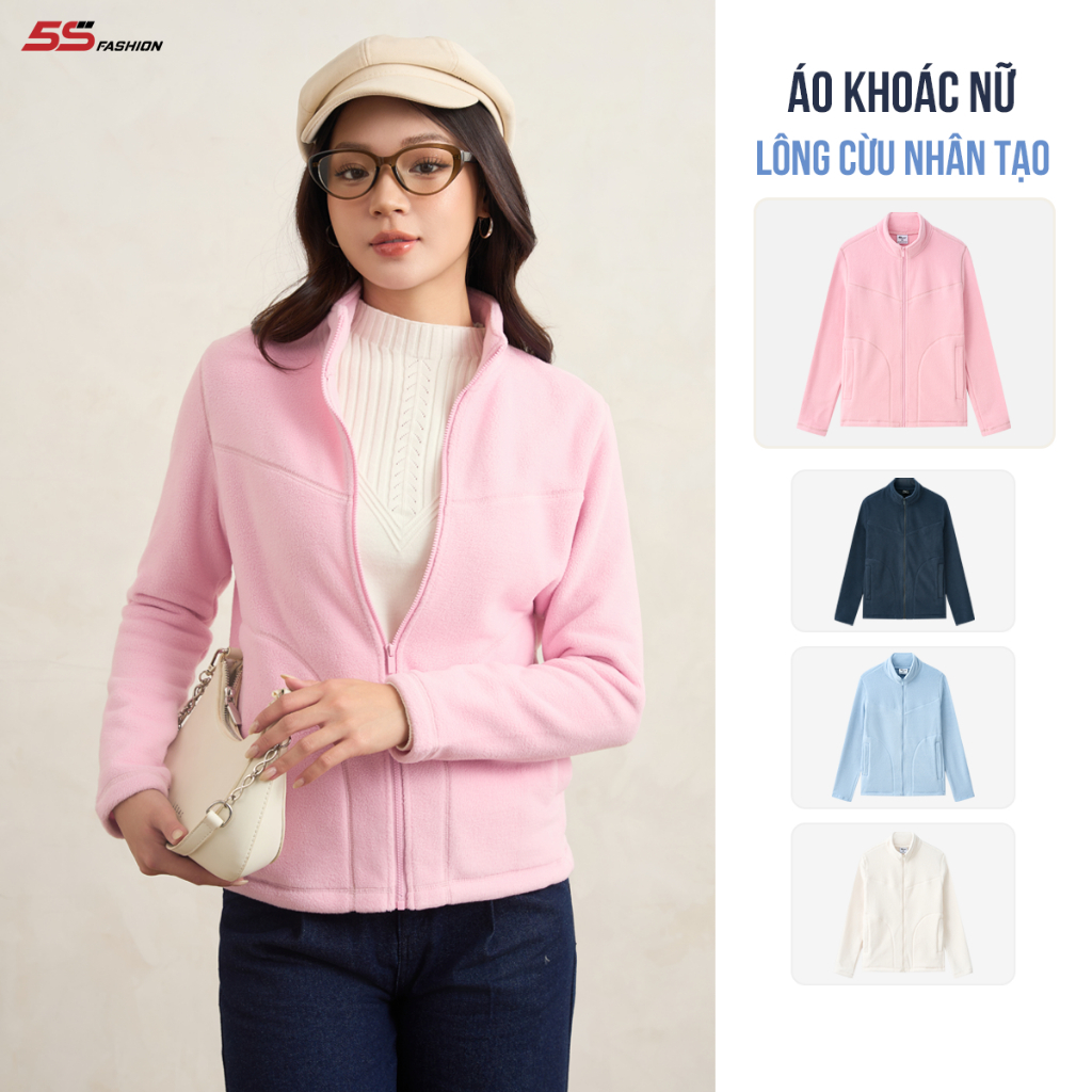 [GIÁ MỞ BÁN] Áo Khoác Lông Nữ 5S FASHION Mềm Mại, Ấm Áp, Màu Pastel Dễ Phối, Thời Thượng W0AKH25002