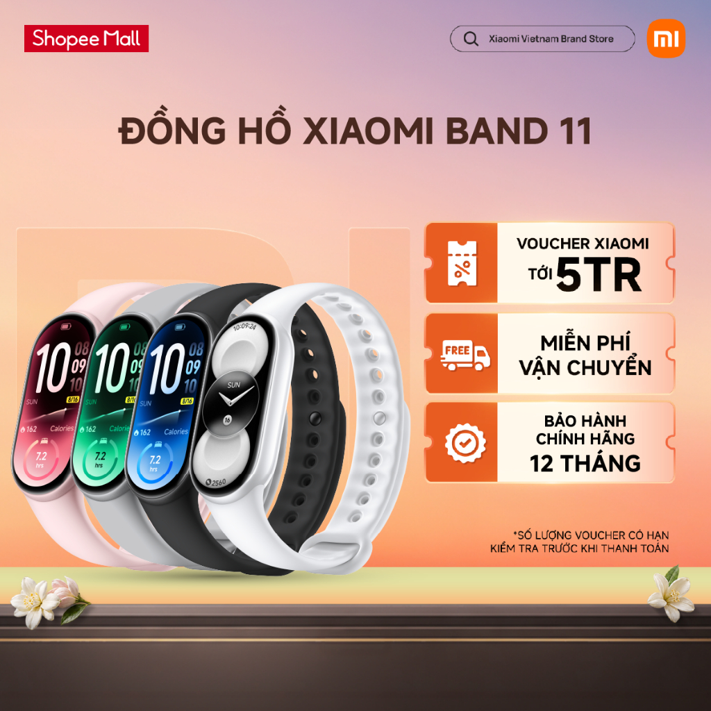 Đồng hồ thông minh Xiaomi Smart Band 10/ Band 11  - Độ sáng màn 1500 nit - Bảo hành 12 tháng