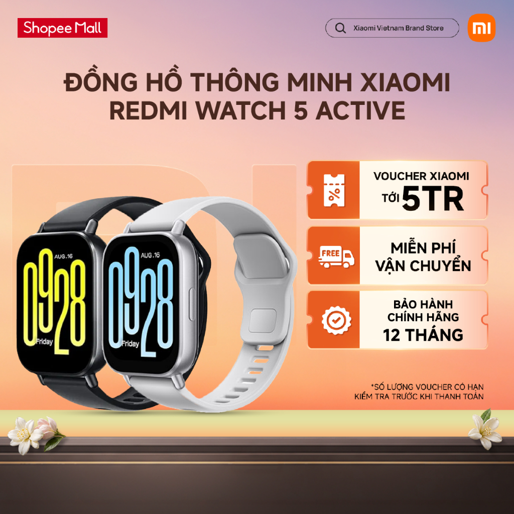 Đồng hồ thông minh Xiaomi Redmi Watch 5 Active/ Watch 6 Active - Màn hình LCD 2'' - Thời lượng pin lên đến 18 ngày