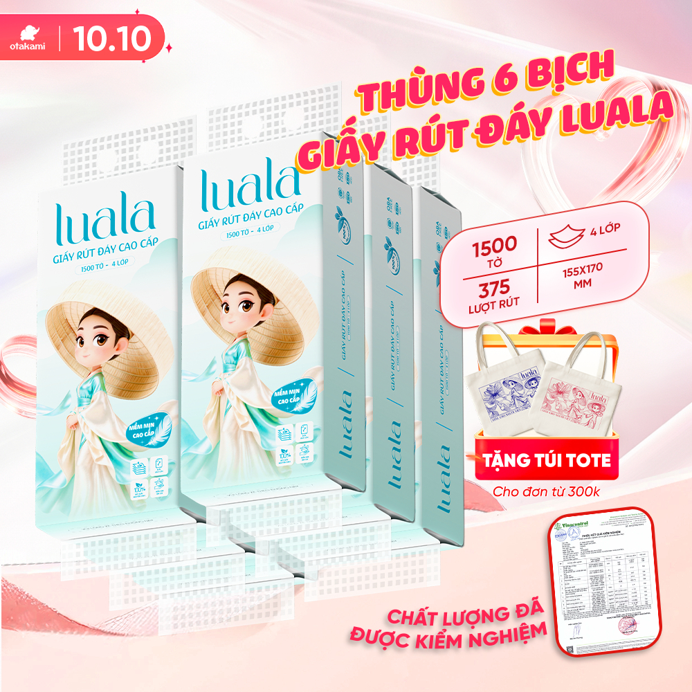 Khăn Giấy Rút Đáy Cao Cấp 1500 Tờ LUALA Mềm Mịn Dai Giấy Rút Treo Tường Đa Năng An Toàn Cho Da