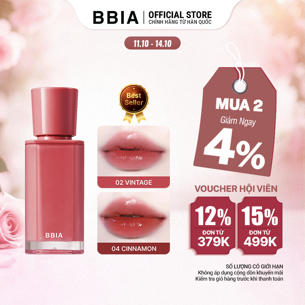 Son tint bóng căng mọng, trong trẻo BBIA Glow Tint