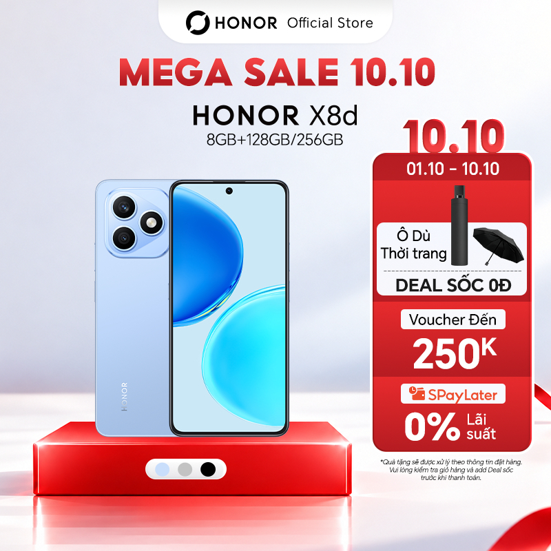 Điện Thoại Honor X8d 8GB +128/256GB | Camera 108MP|  Snapdragon 6s Gen 2 | Pin 7000mAh | BH 18 Tháng