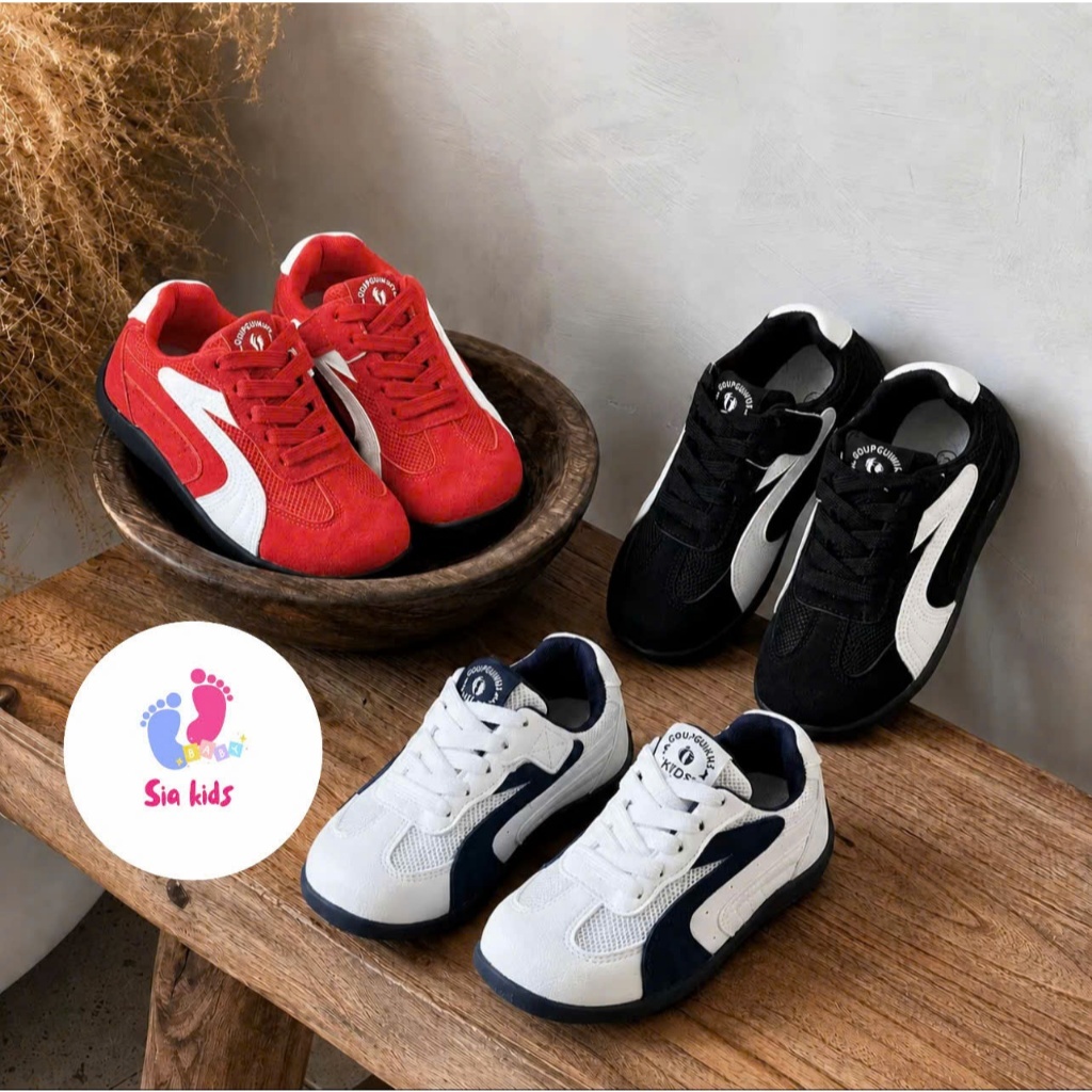 Giày Thể Thao Trẻ Em Cổ Thấp Phong Cách - Giày Sneaker Bé Trai Bé Gái Đế Chống Trượt Quai Dán Tiện Lợi Mẫu Mới K-1