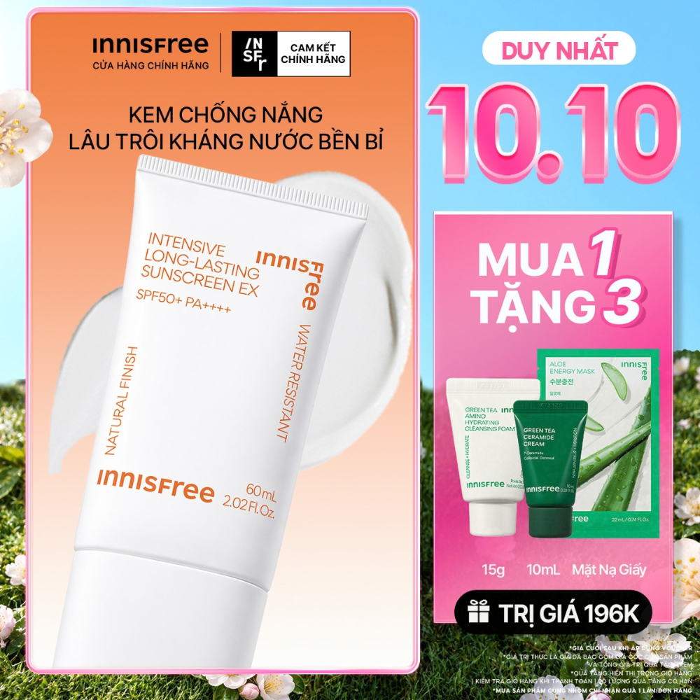Kem chống nắng lâu trôi innisfree Intensive Long Lasting Sunscreen SPF50+ PA++++ 60ml
