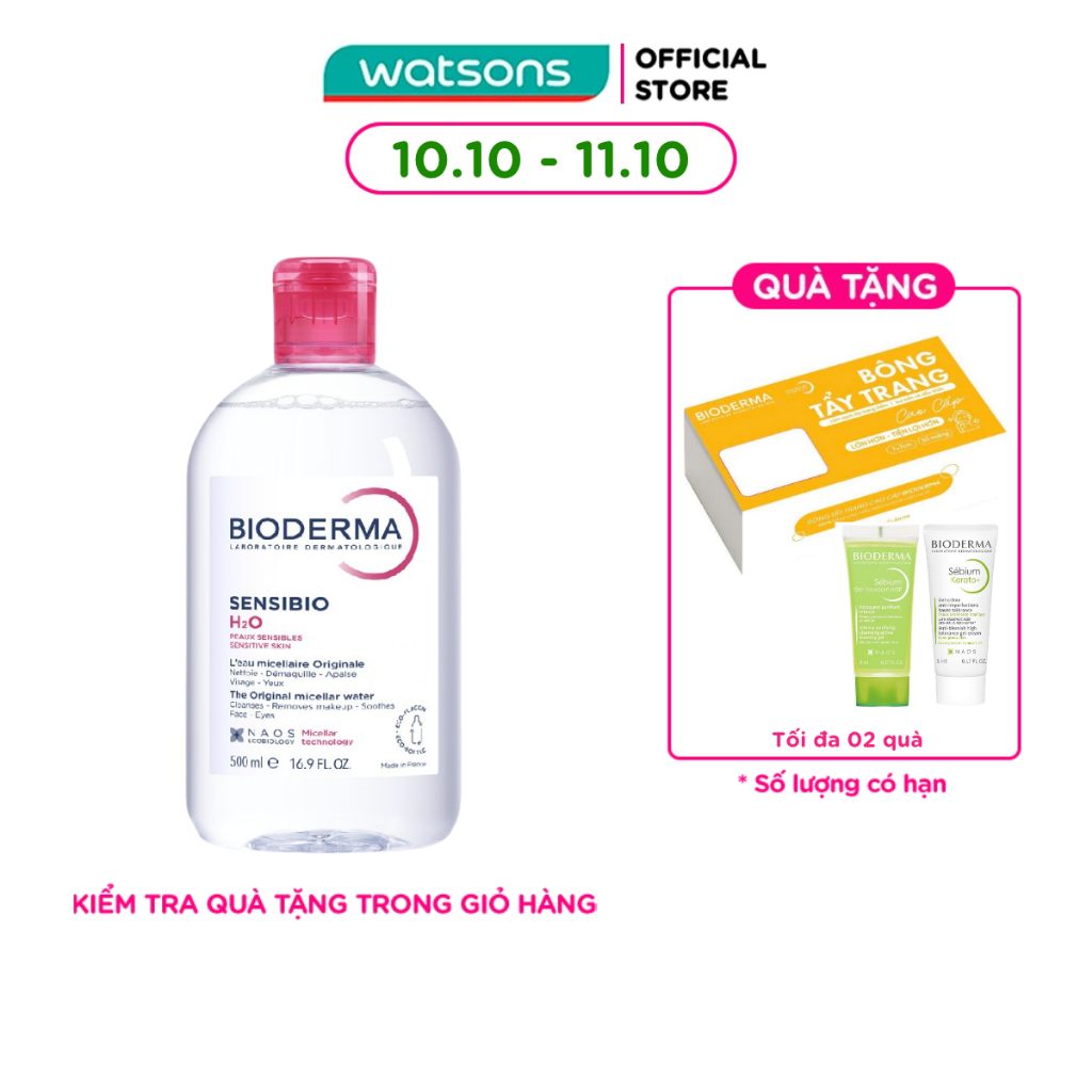 Nước Tẩy Trang Dành Cho Da Nhạy Cảm Bioderma Sensibio H20 500ml