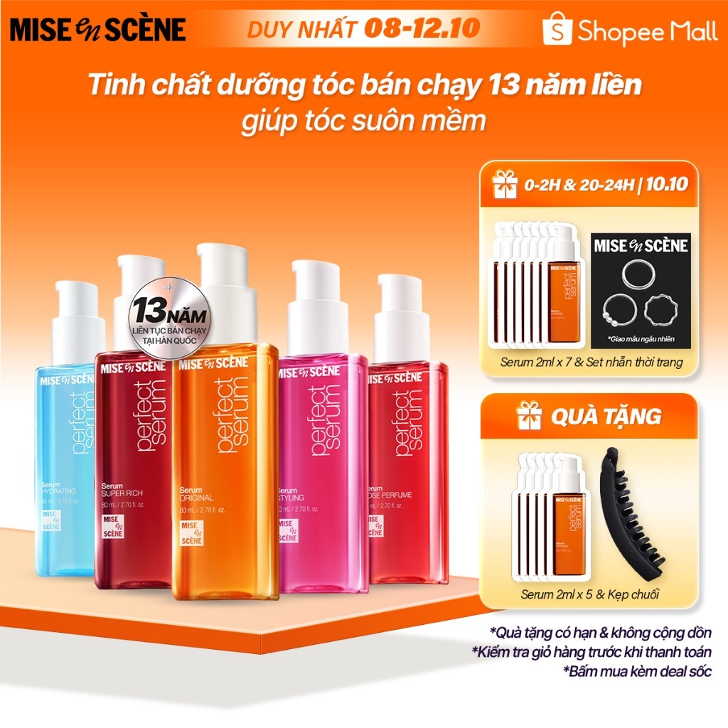 Tinh chất dưỡng tóc mise en scène Perfect Serum 80ml phục hồi hư tổn, suôn mượt, chắc khỏe