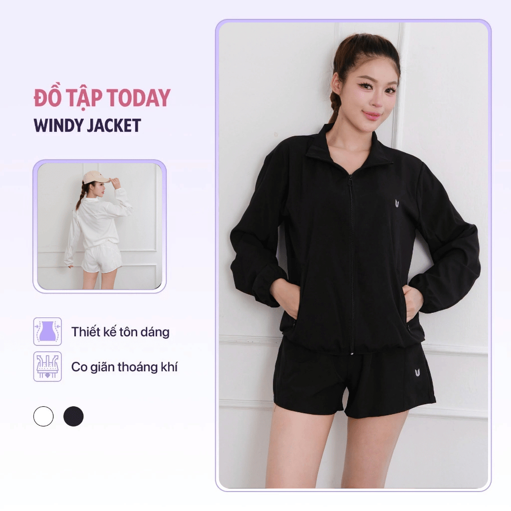 Áo khoác thể thao nữ Windy Jacket Today U Wear áo khoác cản gió giữ ấm chống thấm nước