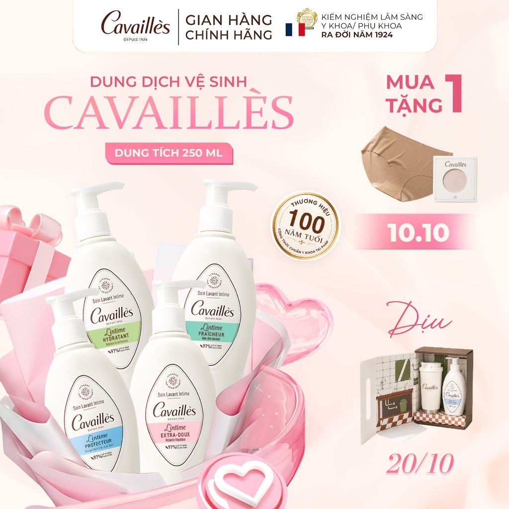 Dung Dịch Vệ Sinh Phụ Nữ Rogé Cavailles Siêu Dưỡng Phục Hồi Niêm Mạc - Giúp Cân Bằng pH, Làm Sạch, Dịu Nhẹ 250ml