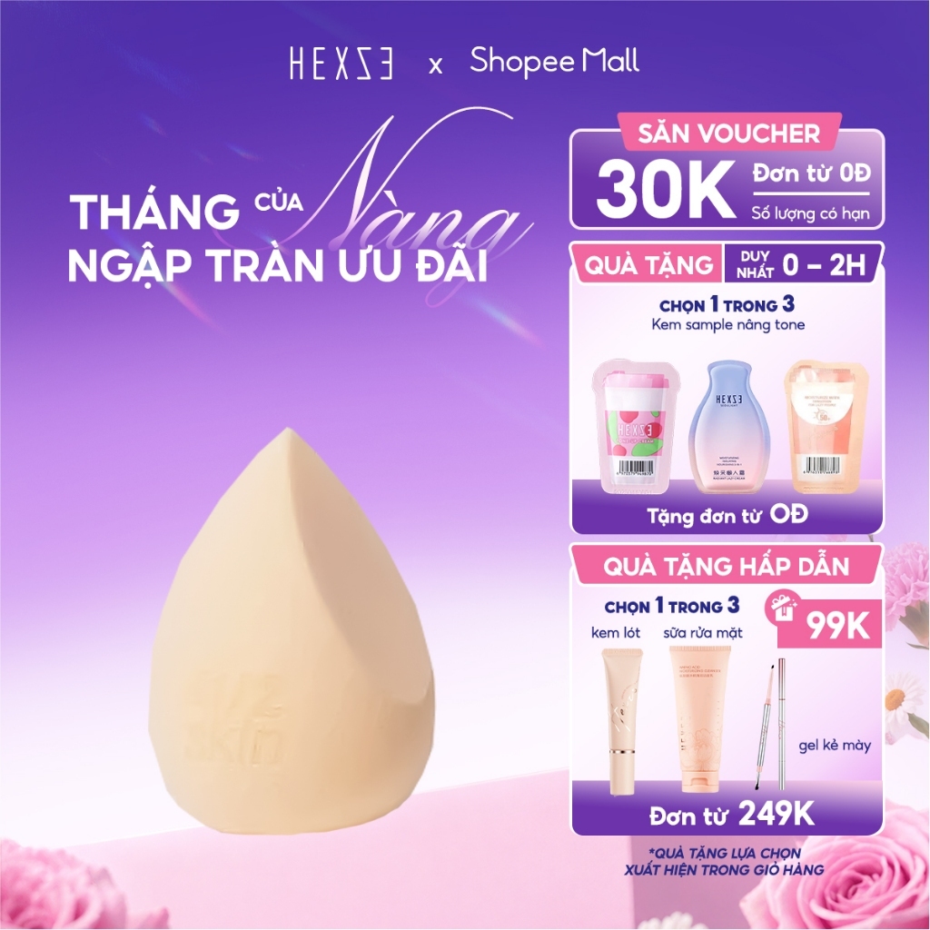 Bông Mút Trang Điểm Hình Quả Trứng Đánh Nền Mềm Mịn HEXZE