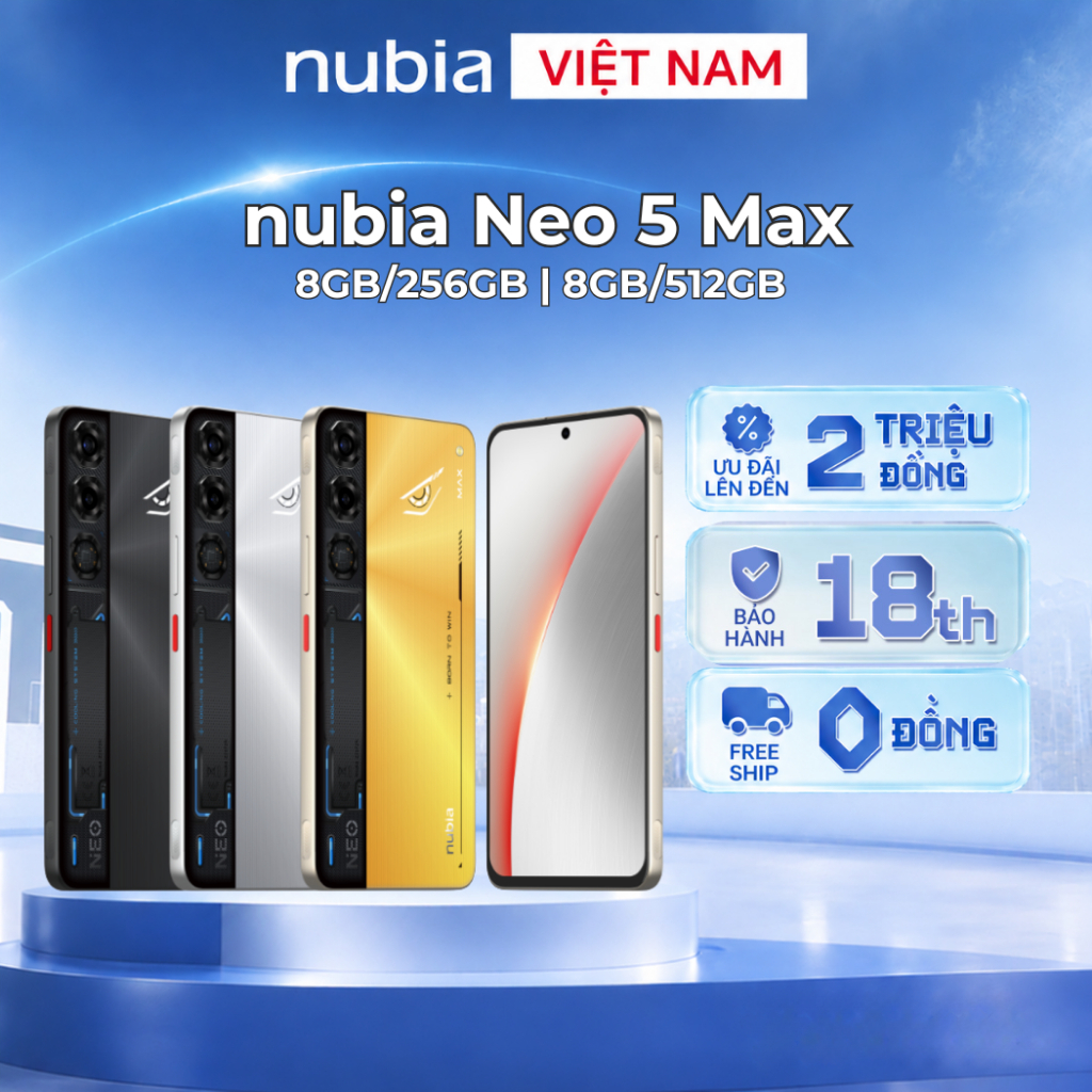[GIÁ ƯU ĐÃI] Điện thoại gaming Nubia Neo 5 Max I Màn hình lớn 7.5" 1.5K I Chip D7100 I Pin 7100mAh tản nhiệt đa lớp