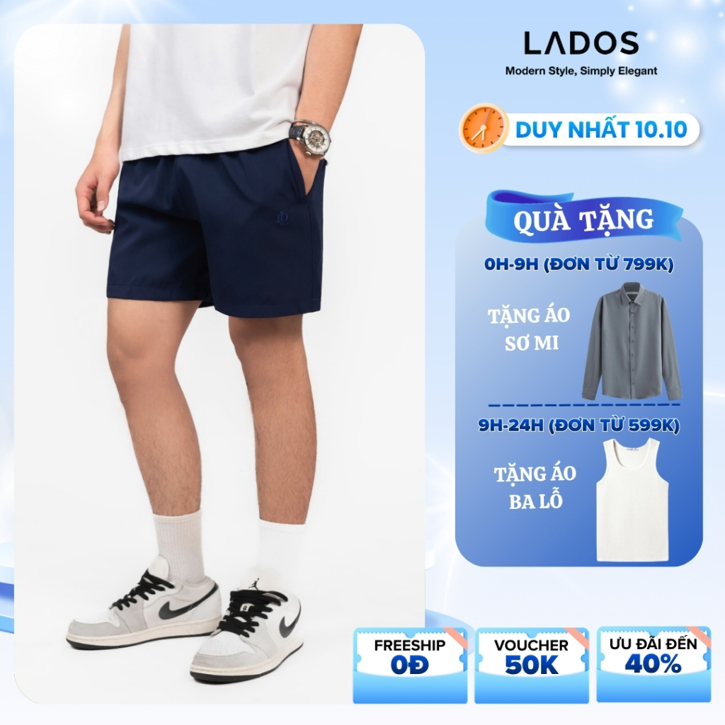 Quần Short Đùi Nam Chất Mango Mịn, mát cao cấp LADOS-4099 có dây rút, túi tiện lợi, dạo phố, tập gym, chạy bộ
