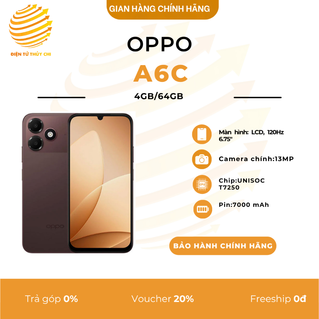 [Combo Gia Đình] Điện thoại Oppo A6C 4GB/64GB - Hàng Chính Hãng