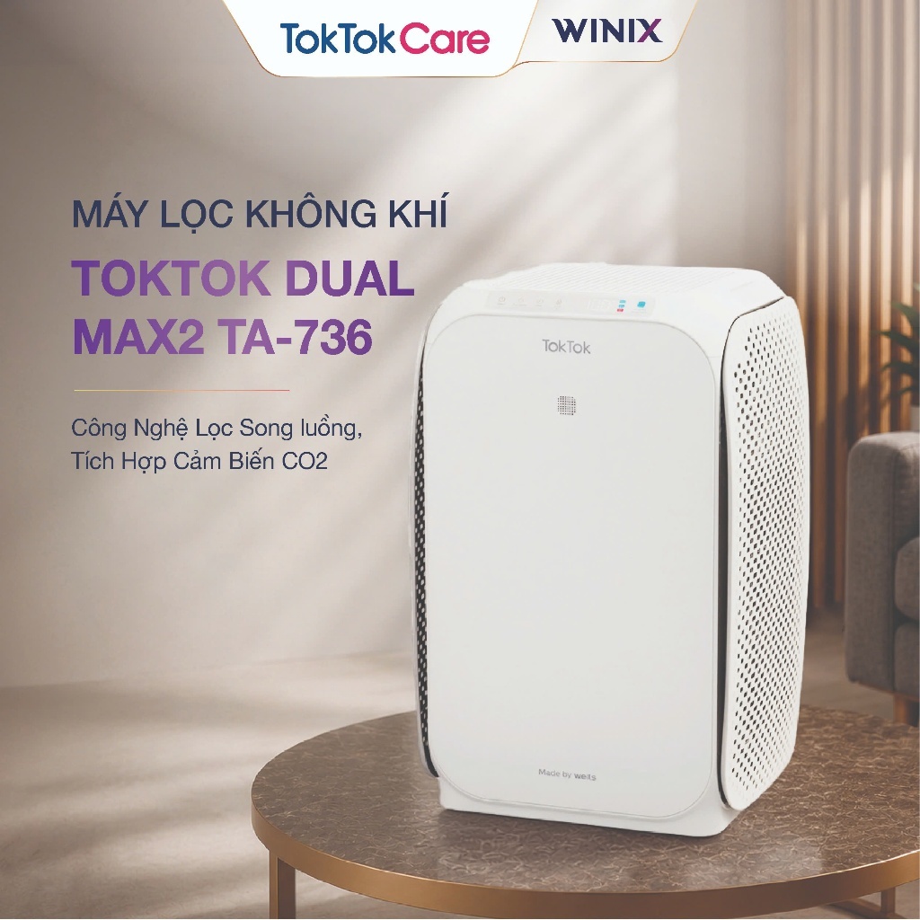 Máy Lọc Không Khí TokTok Dual Max2 TA-736 | Công Nghệ Lọc Song luồng ...