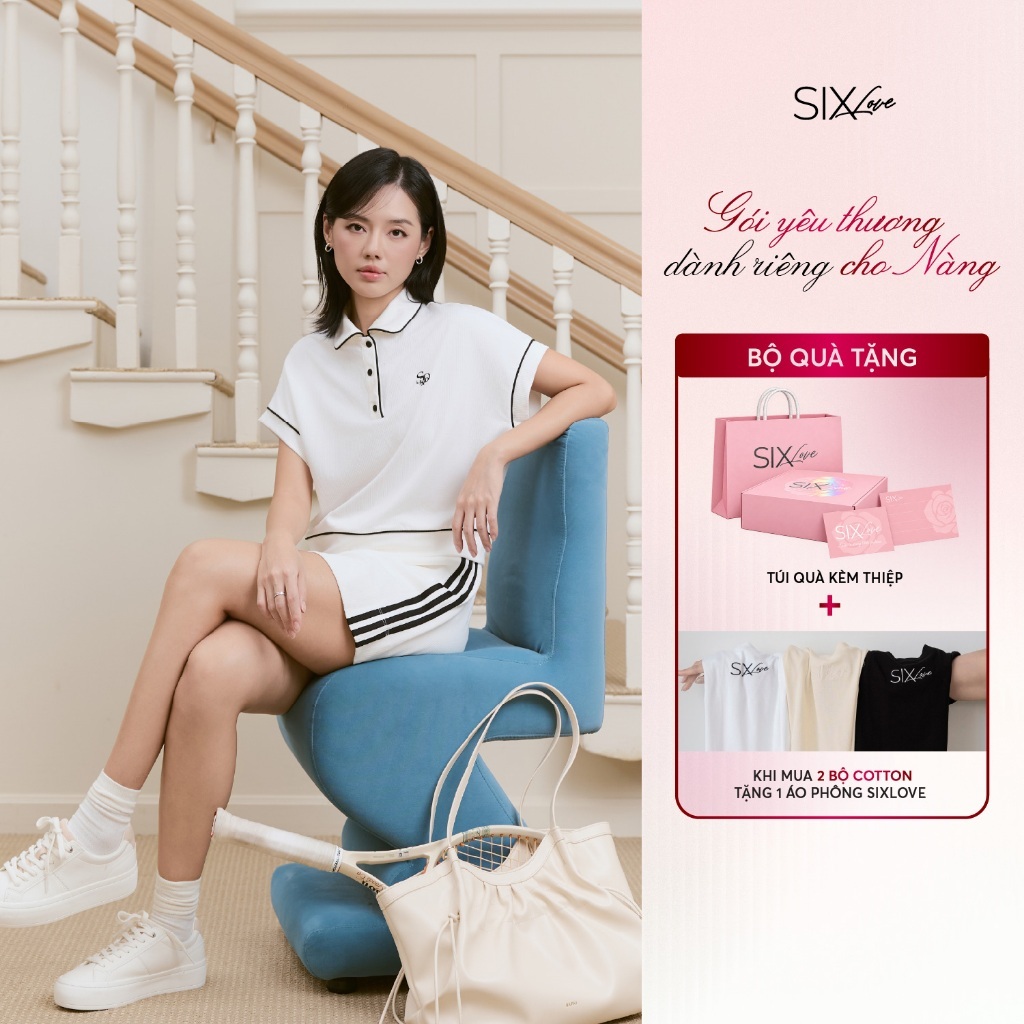 Set Đồ Nữ Cao Cấp SiXLOVE – Set Áo Polo Cổ Cúc Phối Chân Váy Ngắn Phong Cách Năng Động Thanh Lịch
