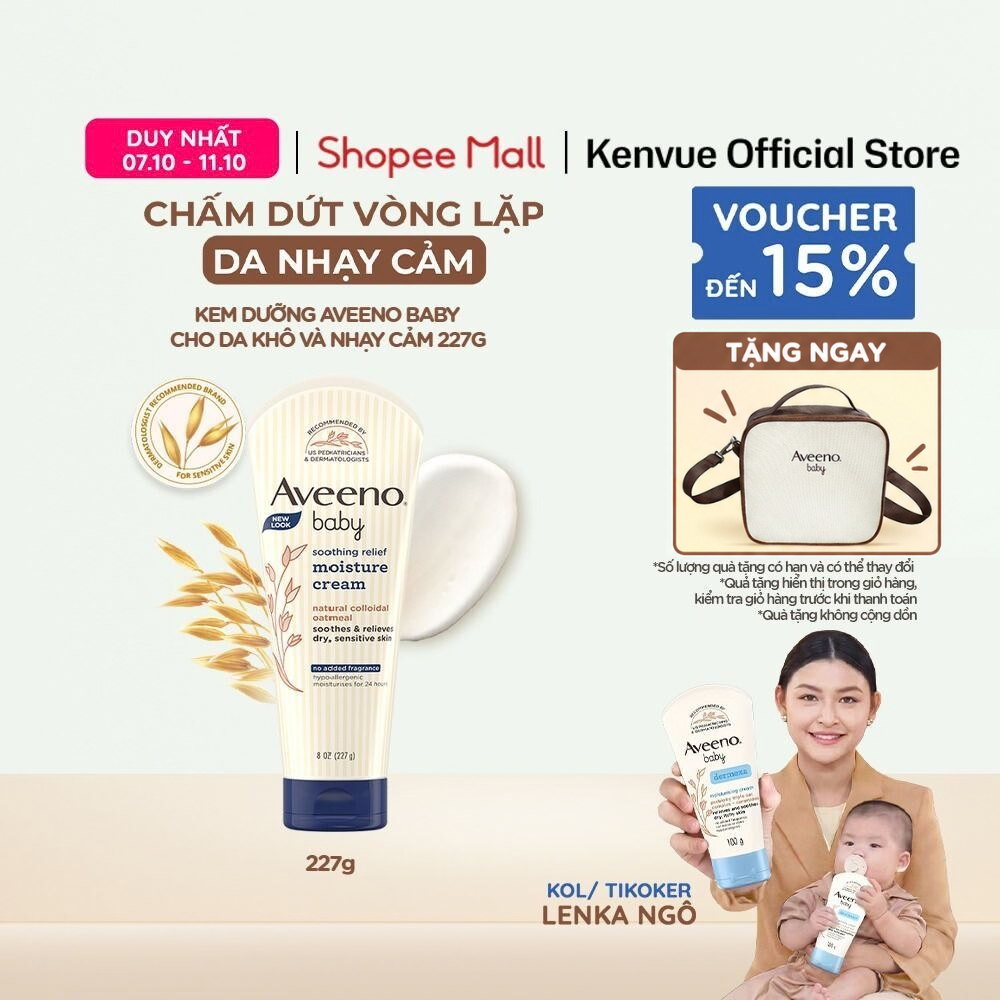 Kem dưỡng Aveeno Baby cho da khô và nhạy cảm 227g
