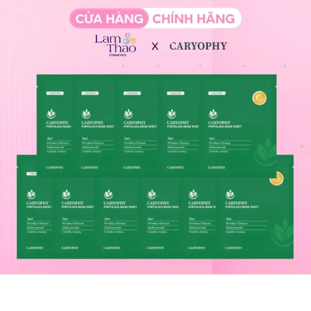 [COMBO10] Combo 10 Mặt Nạ Dưỡng Da Làm Mờ Thâm Giảm Mụn Caryophy Portulaca Mask Sheet