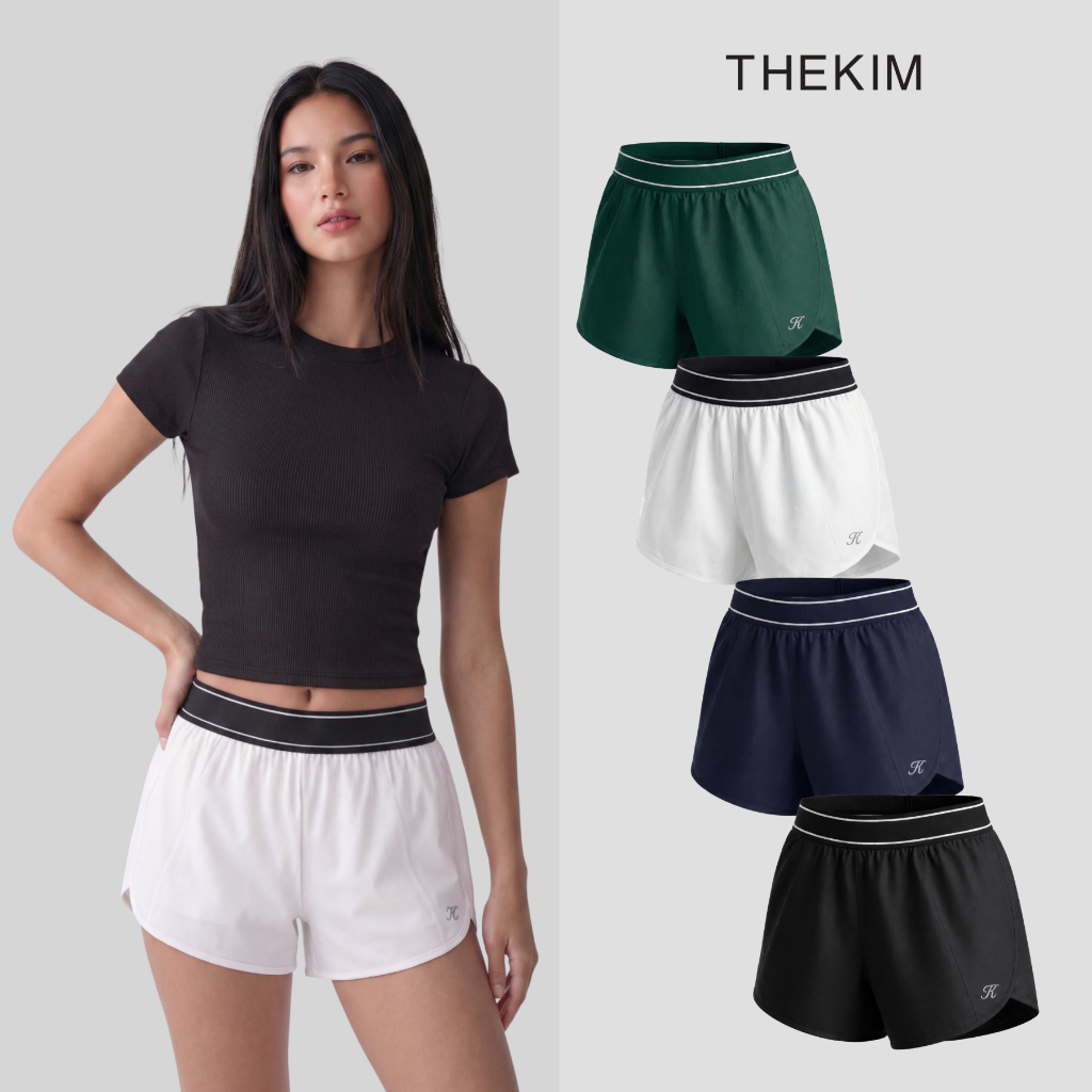 THEKIM Quần short thể thao, Pickleball, gym, chạy bộ cạp chun (quần bảo hộ) , chất liệu vải gió nhẹ và thoáng mát B397