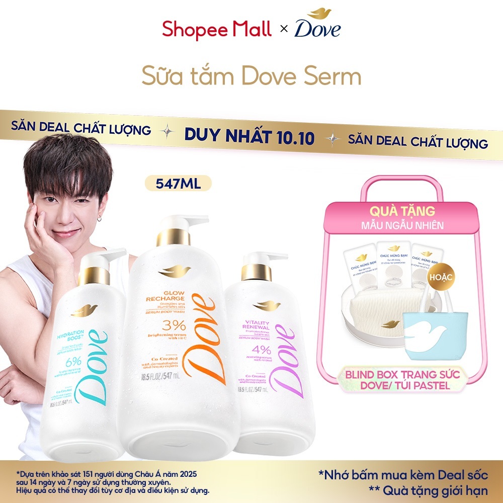 Dove sữa tắm Serum dưỡng da Sáng bóng | Ẩm mịn | Trông căng bóng 547ml