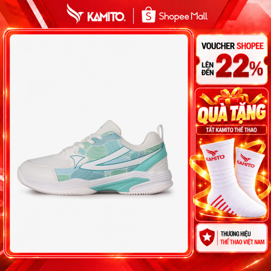 Giày Pickleball Kamito Brillant V.1, Giày thể thao đệm Eva, đế chống trơn trượt, thoáng khí