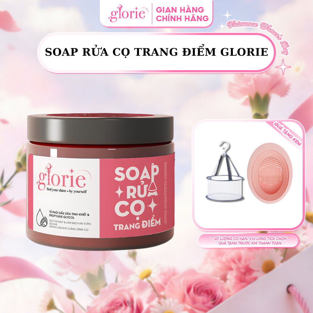 [TICK QUÀ TẶNG KÈM] Soap Rửa Cọ Trang Điểm Glorie - Hũ 130gram