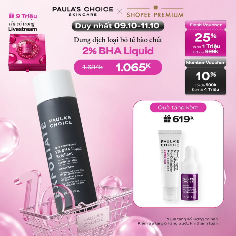 Dung dịch loại bỏ tế bào chết giảm mụn Paula's Choice Skin Perfecting 2% BHA Liquid Exfoliant 2010