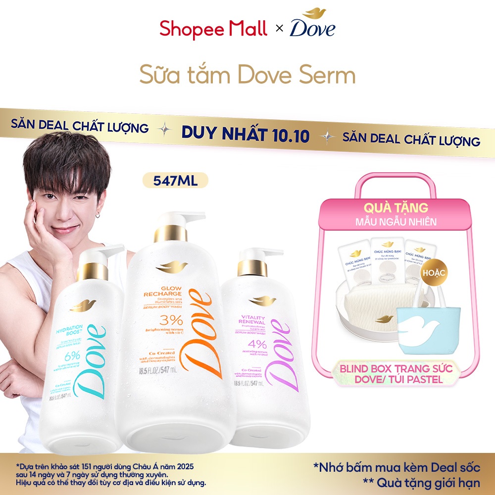 Dove sữa tắm Serum dưỡng da Sáng bóng | Ẩm mịn | Trông căng bóng 547ml