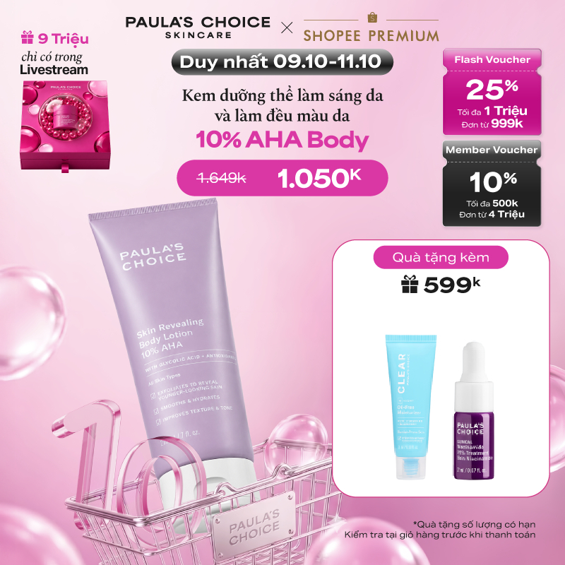 Kem dưỡng thể làm sáng da và làm đều màu da Paula's Choice Skin Revealing Body Lotion 10% AHA 210ml 5900