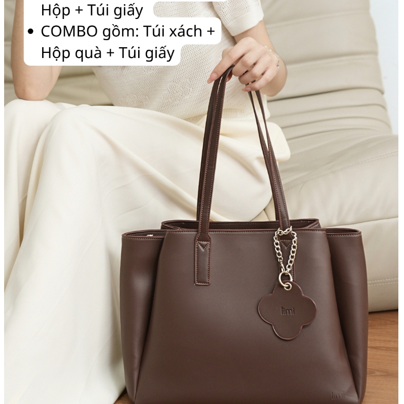 Túi xách công sở nữ da LIMI (3 màu) đựng laptop 15.6 tote da size lớn LAURA | BigBuy360 - bigbuy360.vn