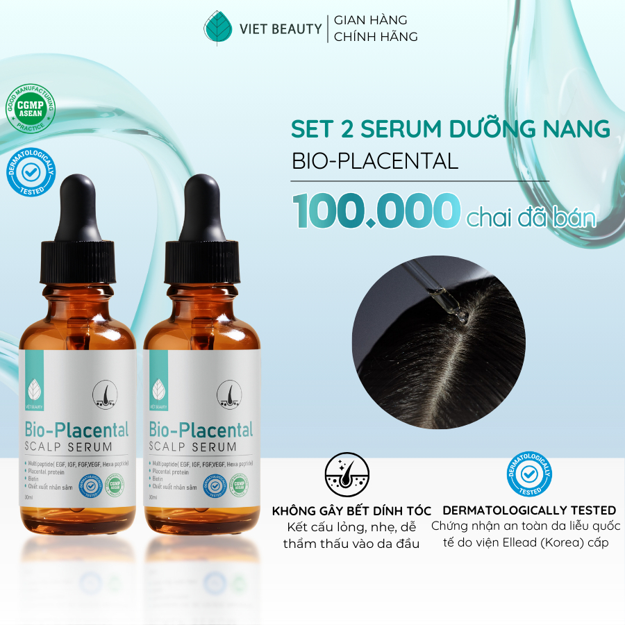 Set 2 lọ Serum dưỡng nang tóc & da đầu BIO-PLACENTAL 30ml hỗ trợ mọc tóc