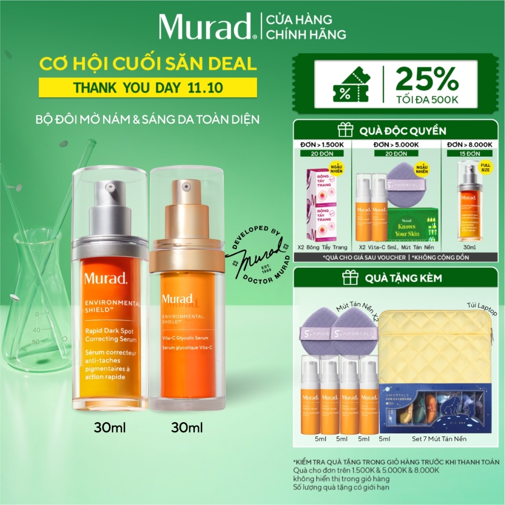 Bộ đôi cải thiện thâm nám Rapid Dark Spot Serum 30ml & làm sáng đều màu da Vita-C Glycolic Serum 30ml