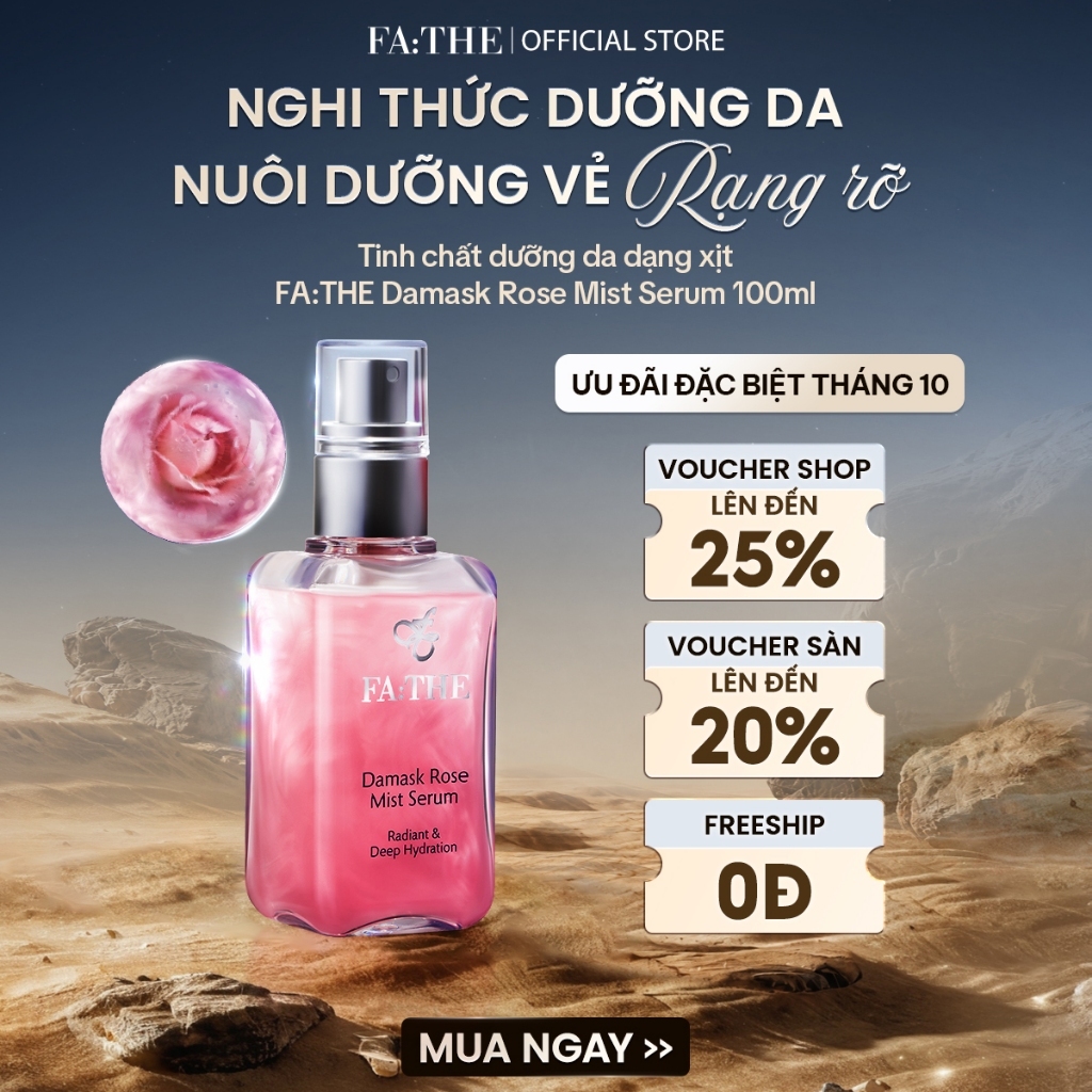 Tinh Chất Dưỡng Da Dạng Xịt FATHE Damask Rose Mist Serum 100ml