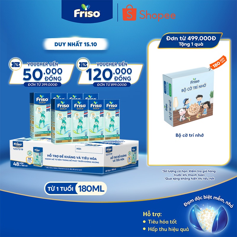 Thùng 48 hộp Sữa uống dinh dưỡng Friso Gold (180ml/hộp)