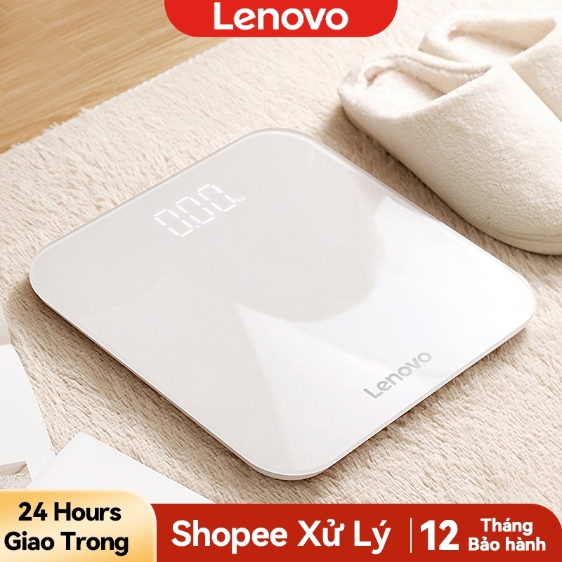Cân Điện Tử Sức Khỏe Lenovo Chịu Tải 180kg Màn Hình LED Mặt Kính Cường Lực BẢO HÀNH 12 THÁNG KÈM PIN THAY