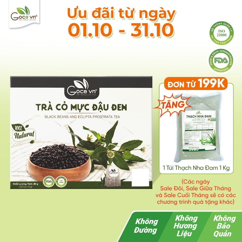 Trà cỏ mực đậu đen túi lọc Goce - Bổ thận mát gan