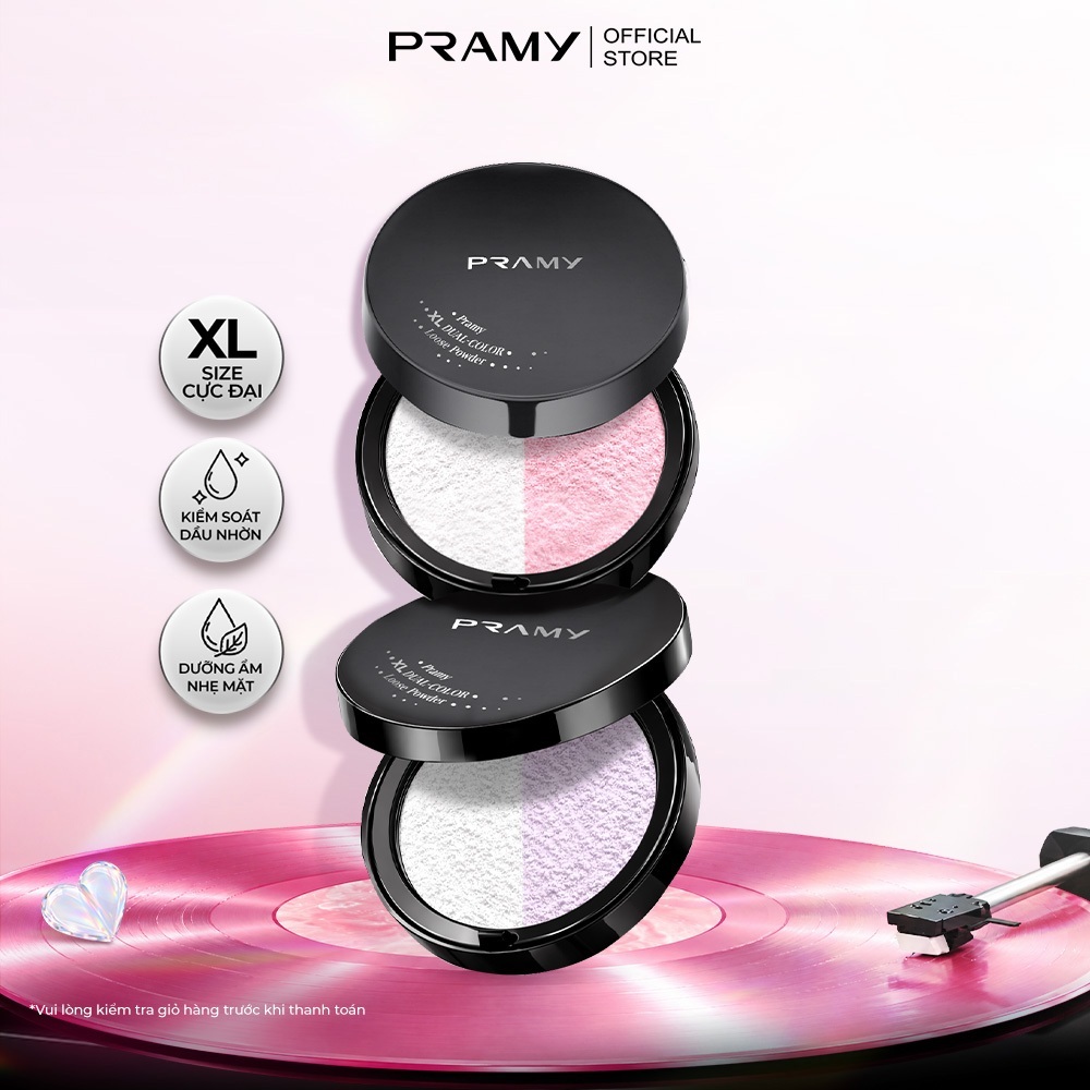 PRAMY Phấn Phủ Hiệu Chỉnh Sắc Da Mỏng Mịn PRAMY XL Dual-Color Loose Powder 28G
