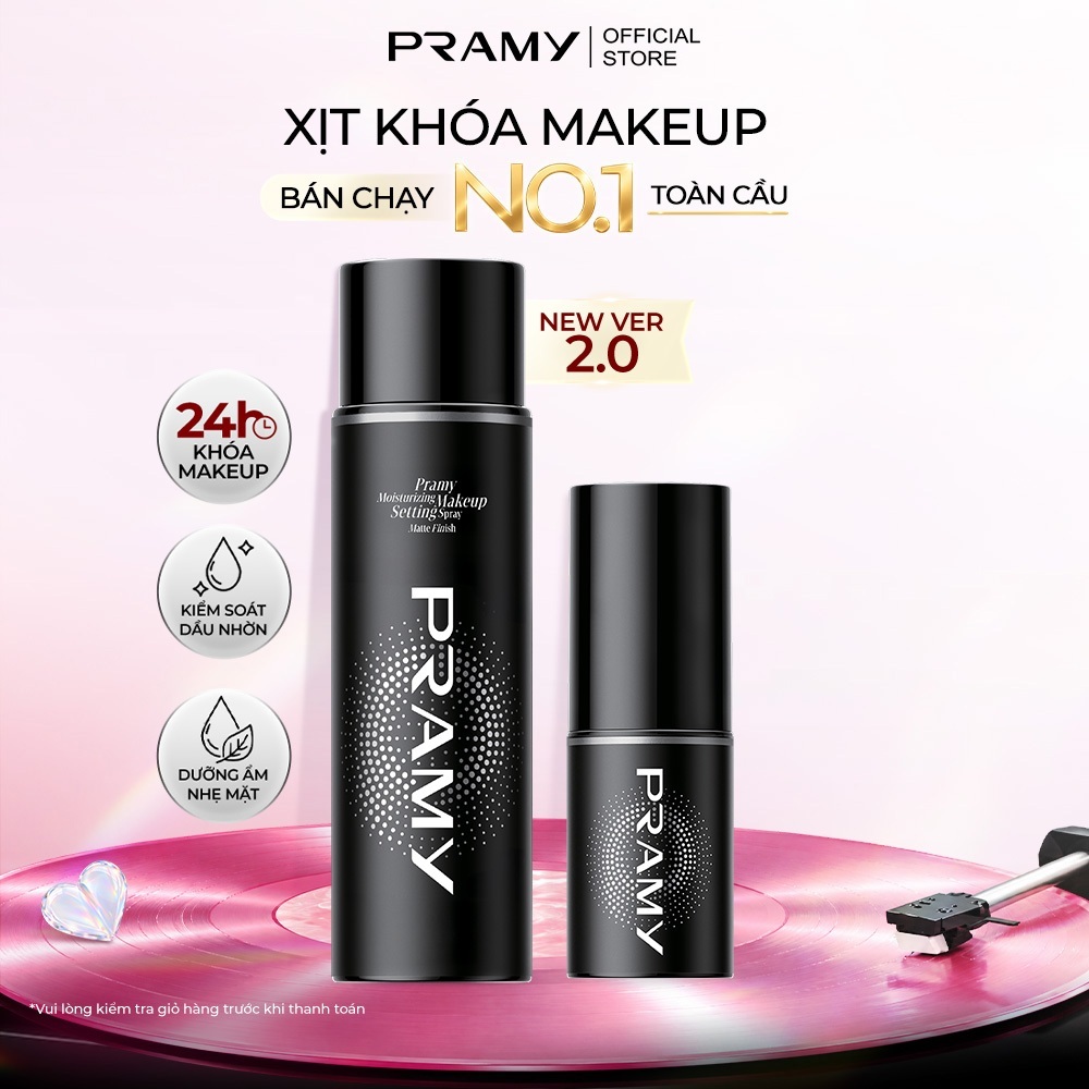 [COMBO] PRAMY Xịt Cố Định Lớp Nền Cấp Ẩm Kiềm Dầu Phù Hợp Mọi Loại Da