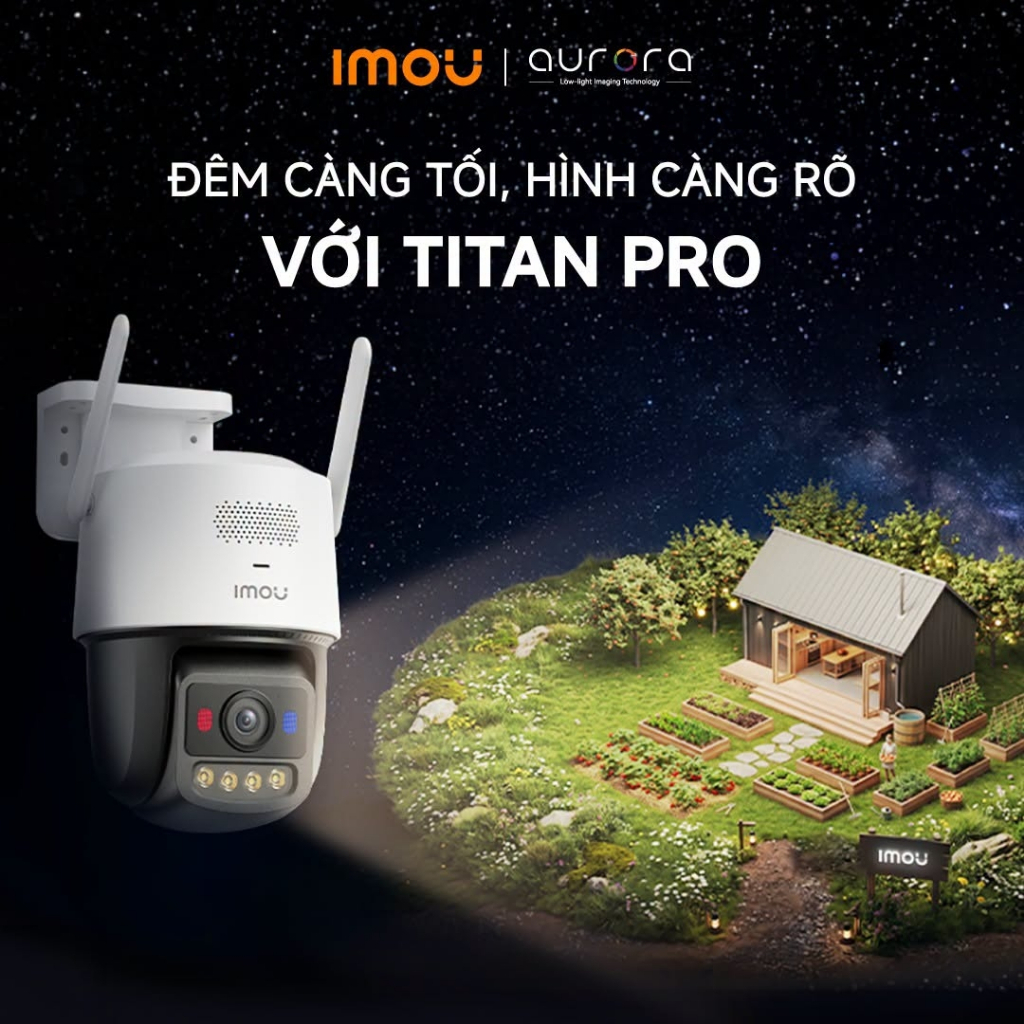 Imou Camera Wifi ngoài trời Titan Pro I 6MP I IPC-U7LP-6V0NE I Thị Giác Đêm Màu Aurora  I AIgo Play