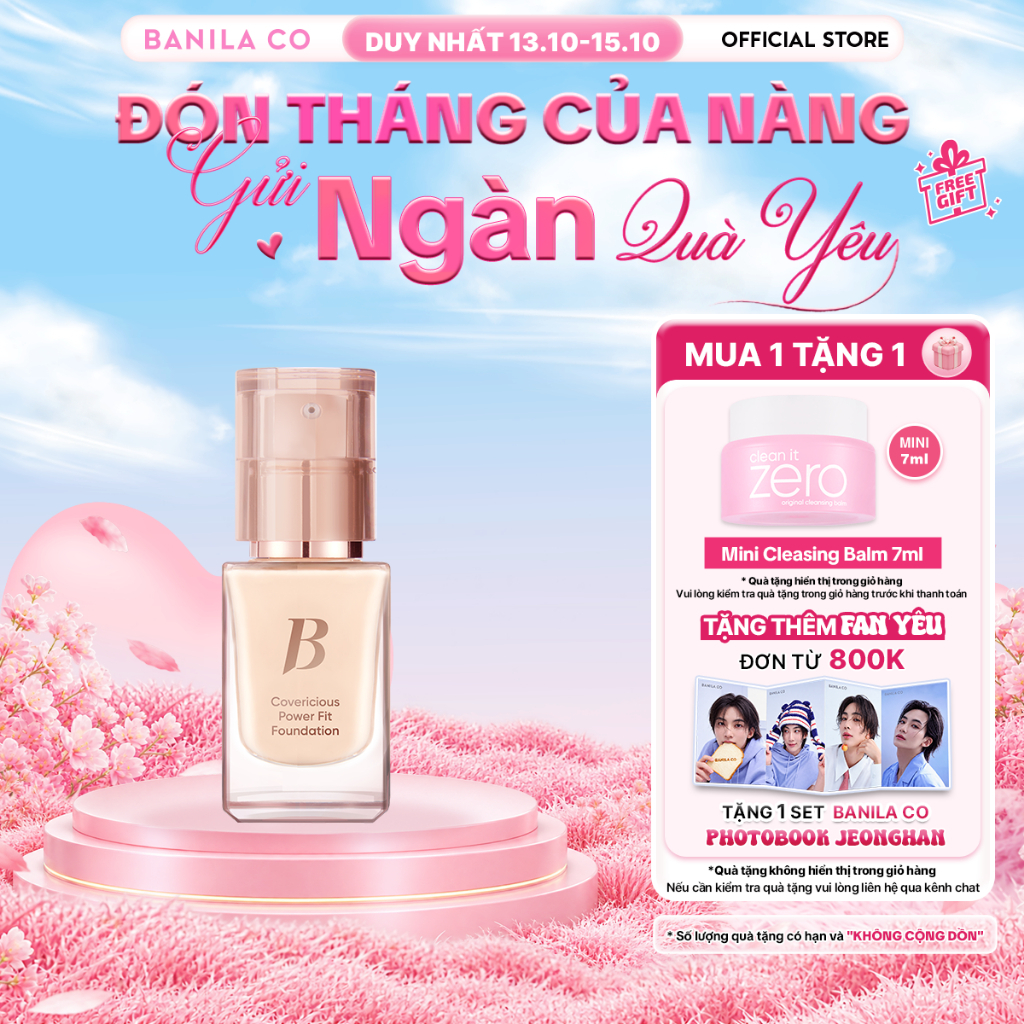 Kem nền mịn lì độ che phủ cao Banila Co Covericious Power Fit Foundation SPF45 PA++ 14ml