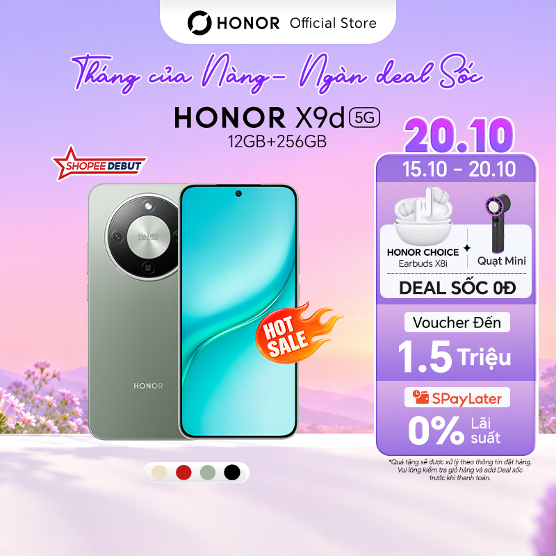 [ƯU ĐÃI ĐỘC QUYỀN] Điện Thoại HONOR X9d 5G 12GB + 256GB | Pin 8300mAh | Camera AI OIS 108 MP| BH 24 Tháng
