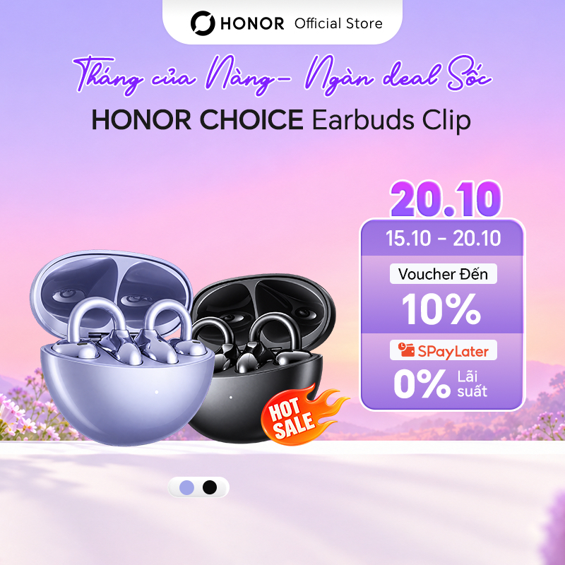 Tai Nghe Bluetooth HONOR CHOICE Earbuds Clip | Chống Bụi & Nước IP54| Cấu Trúc Vòm Cầu Titan | Thời Lượng Pin 36H