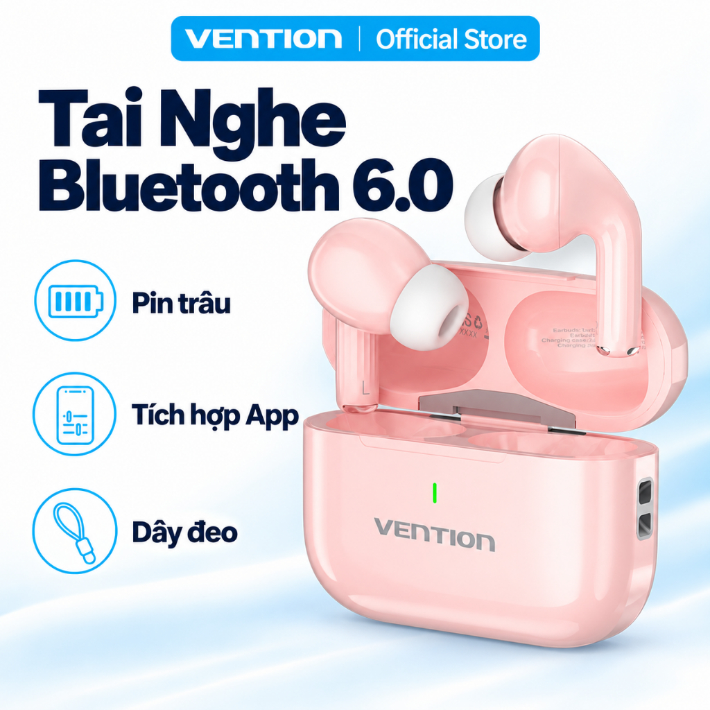 Tai Nghe Bluetooth 6.0 E11 Plus Vention,Tích hợp App, Âm Thanh Hi-Fi, Gaming Độ Trễ Thấp, Pin 30H | BigBuy360 - bigbuy360.vn
