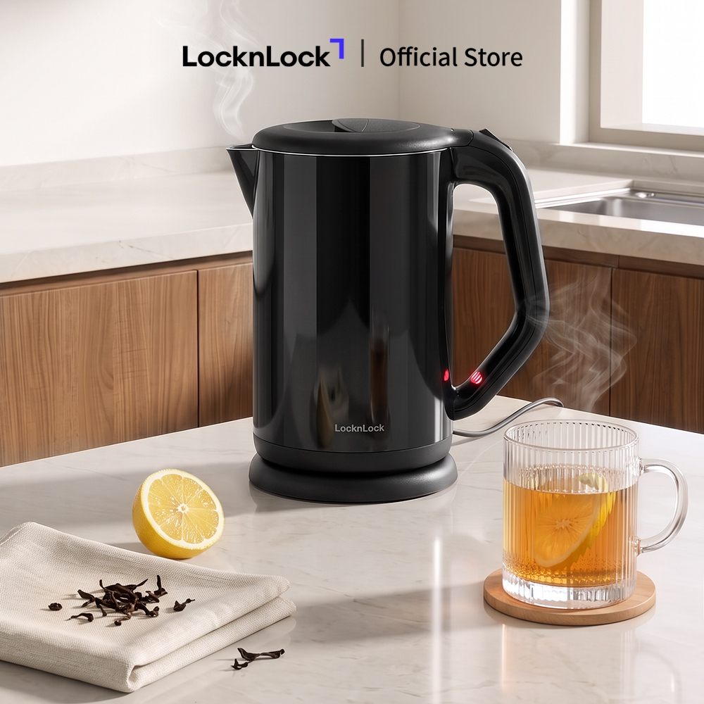 Ấm đun bằng thép không gỉ Lock&Lock, 1.7L màu đen EJK738BLK