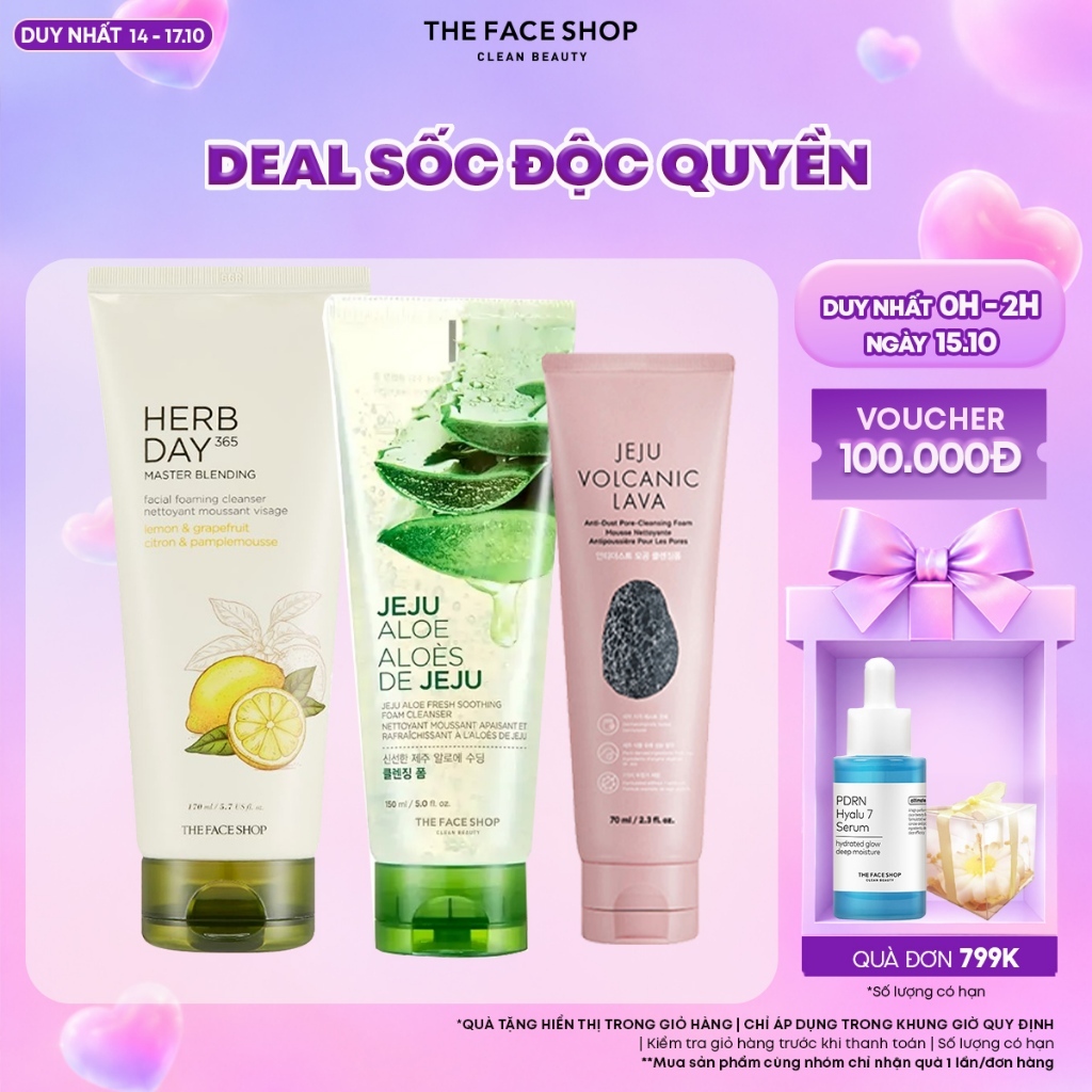 [FS]Combo 3 Sữa Rửa Mặt THE FACE SHOP Dành Cho Mọi Loại Da (mix nhiều loại)