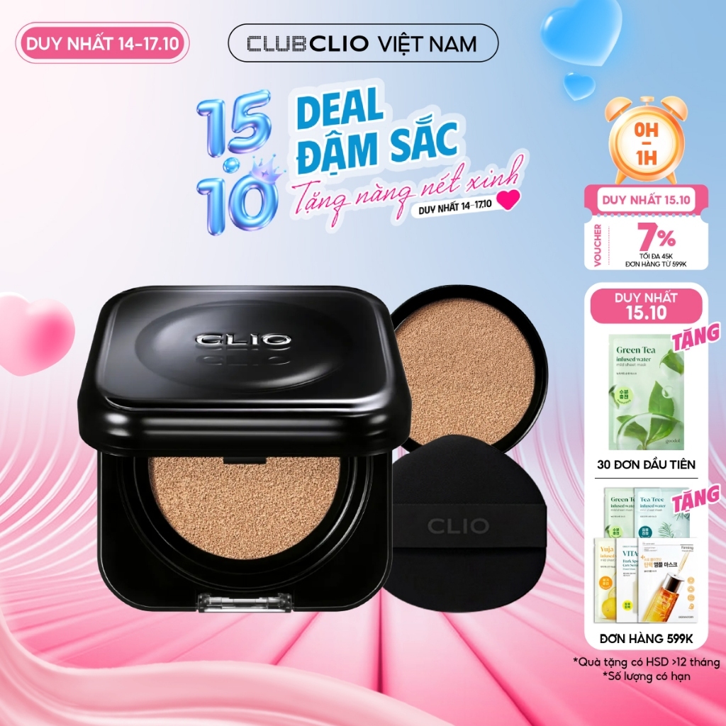 [Săn Deal] Phấn Nước Che Phủ Hoàn Hảo Clio Kill Cover Founwear Cushion SPF40 PA++ 15g (tặng kèm lõi)