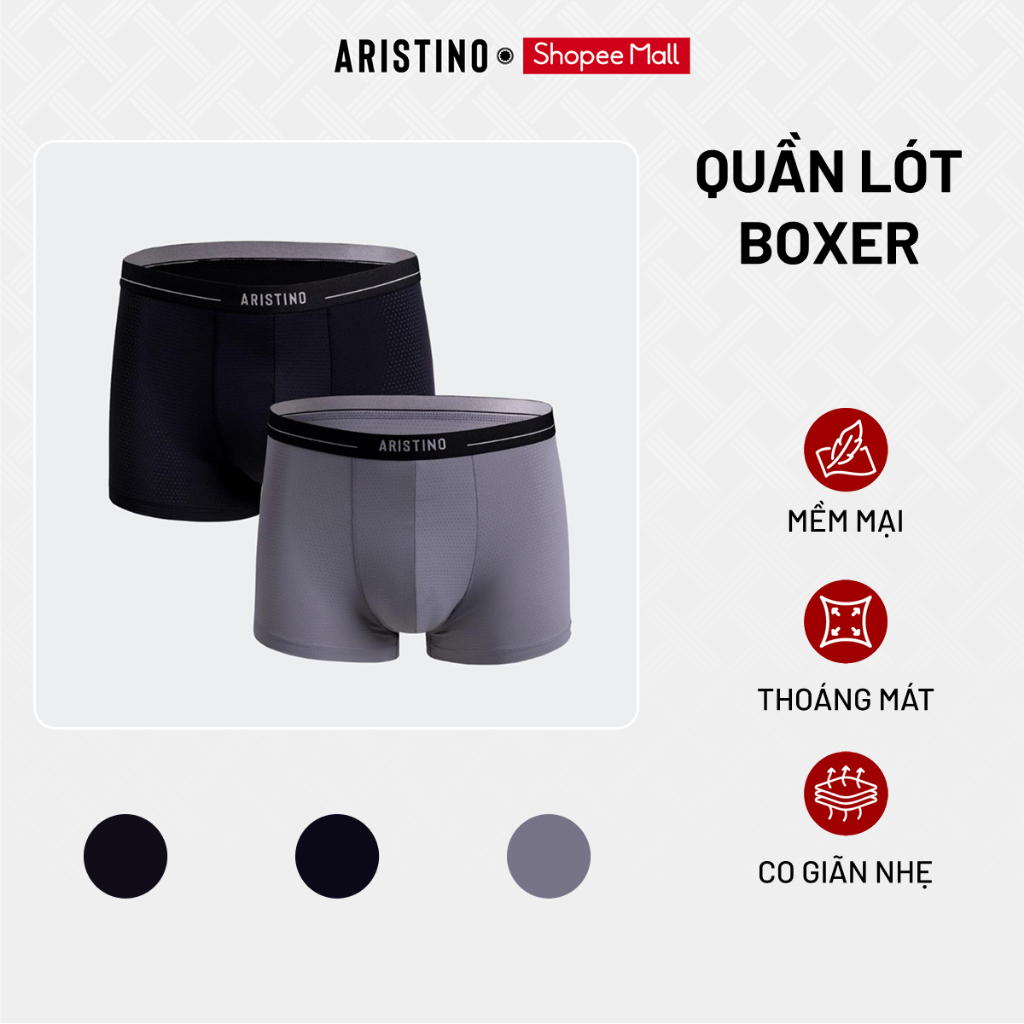 ARISTINO Combo 2 Quần Lót Nam Boxer Polyamide Đồ Lót Nam Mềm Mịn, Co Giãn Thoải Mái, Mặc Hằng Ngày ABX003EXP02