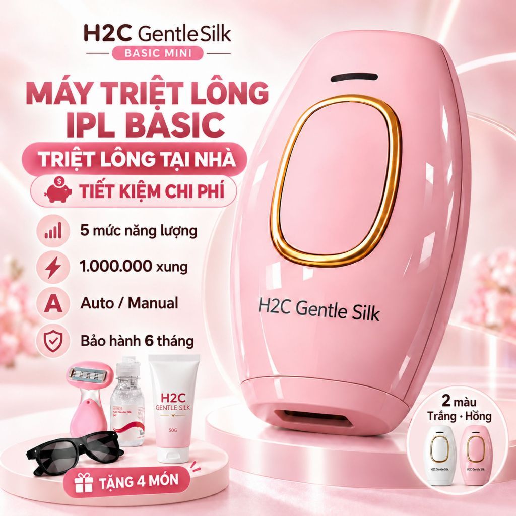 Máy triệt lông mini, Triệt lông vĩnh viễn 5 cấp công nghệ IPL H2C Gentlesilk